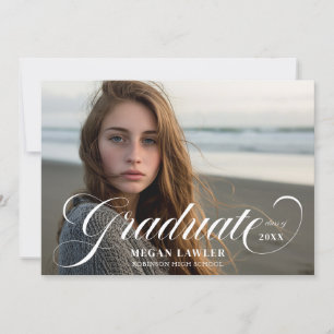 Cartão de Foto de Anúncio de Graduado com Letra de