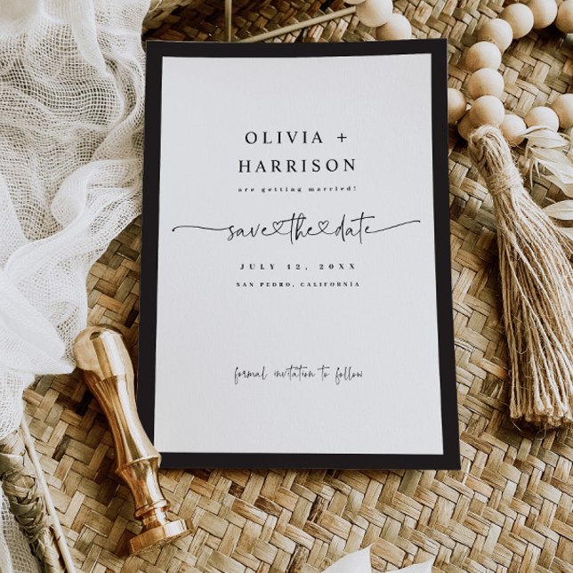 Cartão de Foto de Anúncio de Salvar a Data com Orç (Criador carregado)