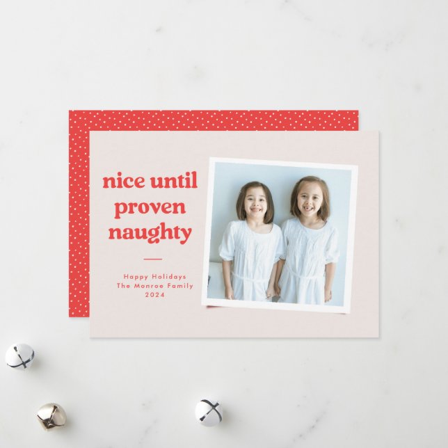 Cartão de Foto de Bonito até Malvado - vermelho (Frente/Verso In Situ)