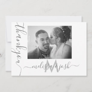 Cartão de Foto de Casal de Noivos Agradecendo com 