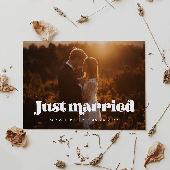 Cartão de foto de casamento com letra manuscrita v (Criador carregado)