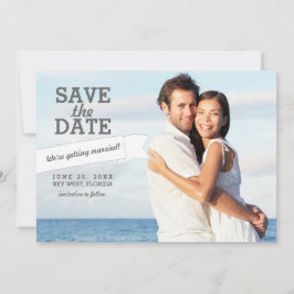 Cartão de Foto de Casamento Moderno com Bandeira S