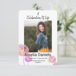 Cartão de Foto de Celebração da Vida com Flor Silv