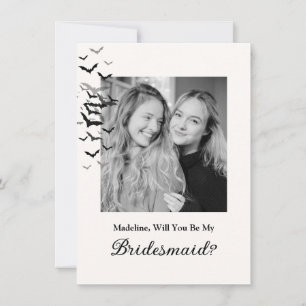 Cartão de Foto de Dama de Honra com Morcego Preto 