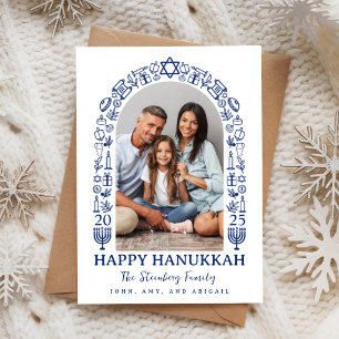 Cartão de Foto de Família do Hanukkah