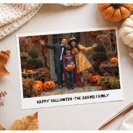 Cartão de foto de família Feliz Halloween, Hallowe