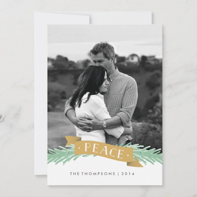 Cartão de Foto de Férias da Fita da Paz (Frente)