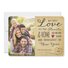 Cartão de Foto de Férias de Amor Doce Antigo