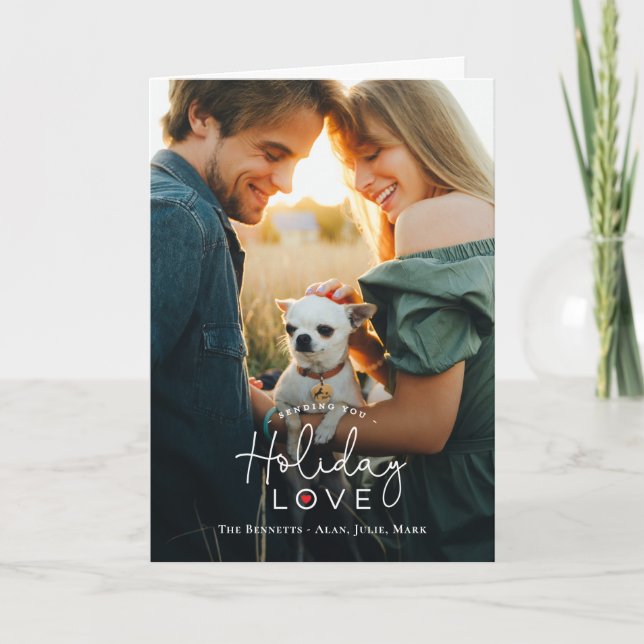 Cartão de Foto de Férias Dobrável Amor de Férias (Frente)