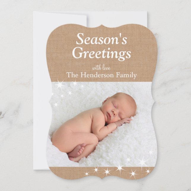 Cartão de Foto de Férias Luzes Brilhantes (Frente)