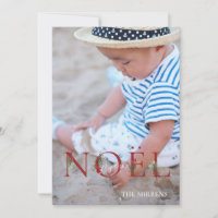 Cartão de Foto de Férias NOEL Botânico Adornado