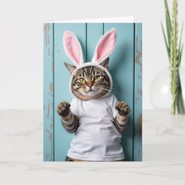 Cartão de Foto de Gato Fofo de Primavera (Frente)