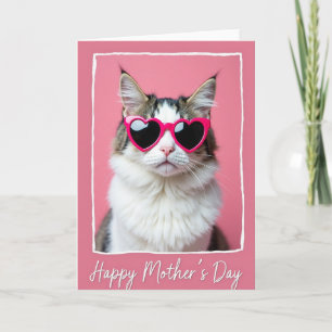 Cartão de Foto de Gato no Dia das Mães
