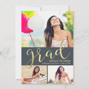 Cartão de Foto de Graduação Graceful Glow COR EDIT
