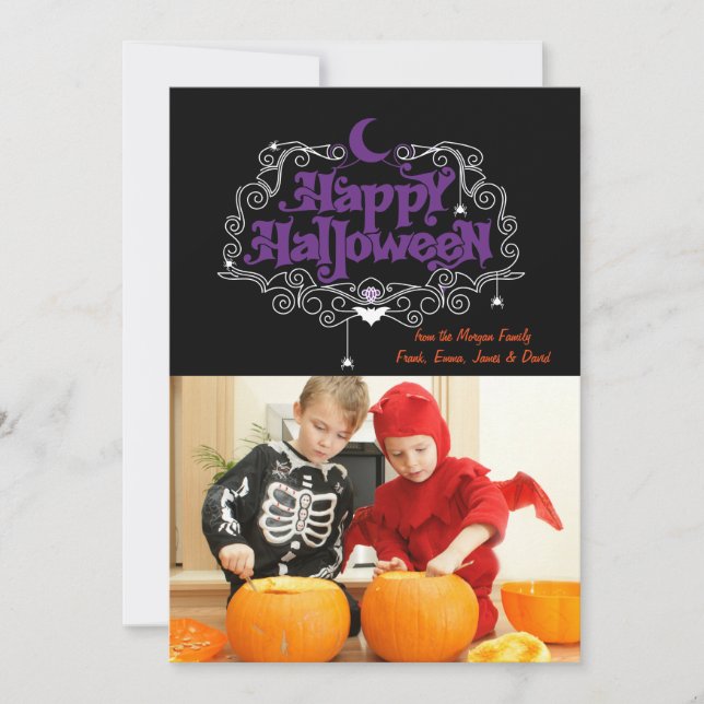 Cartão de Foto de Halloween (Frente)