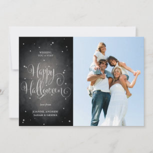 Cartão de Foto de Halloween com Estrelas Pretas Vi