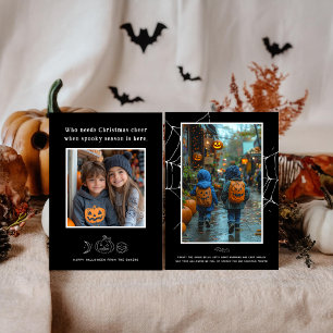 Cartão de Foto de Halloween da Temporada Assustado