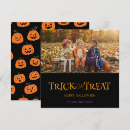 Cartão de Foto de Halloween Personalizado | Doce o
