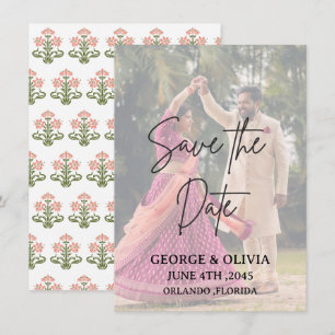 Cartão de Foto de Indian Wedding Save the Date