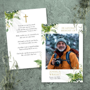 Cartão de Foto de Oração Funerária Memorial de Ver
