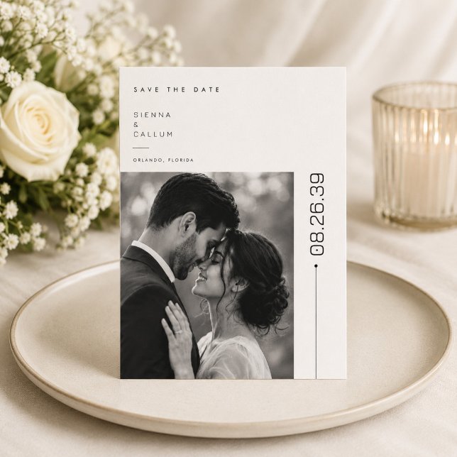 Cartão de Foto de Salvar a Data de Casamento Edito (Criador carregado)