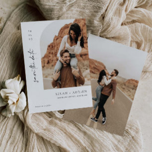 Cartão de Foto de Save the Date de Arco Mínimo com