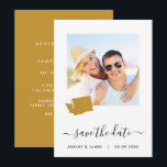 Cartão de Foto do Casamento com Mapa de Washington<br><div class="desc">Deixe os convidados saberem para salvar a data do seu casamento com este belo cartão de foto minimalista com um esboço do mapa do local do seu evento.</div>