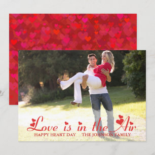 Cartão de Foto do Dia dos Namorados Coração Vermel