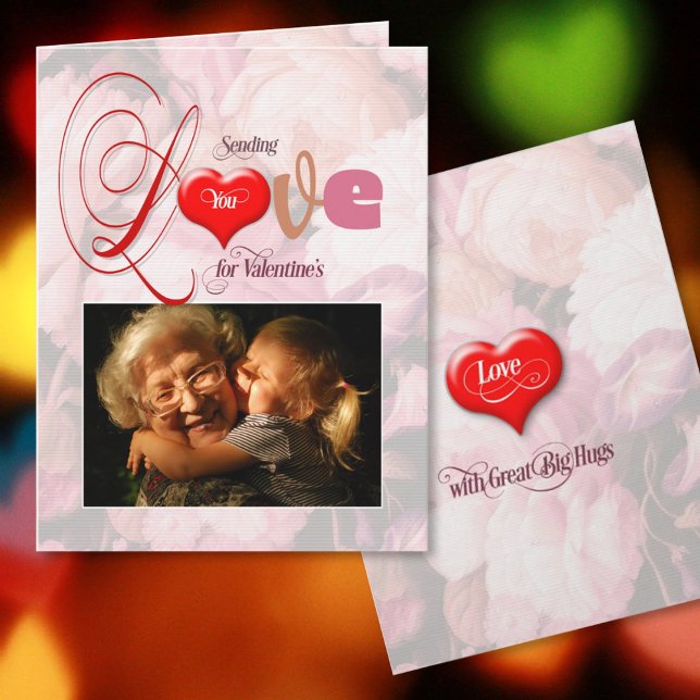 Cartão de Foto do Dia dos Namorados Enviando Amor (Criador carregado)
