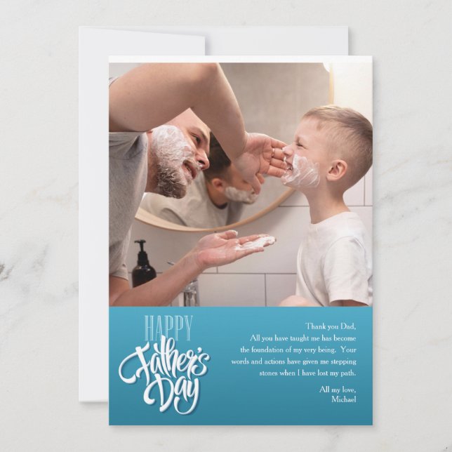 Cartão de Foto do Dia Feliz do Pai (Frente)