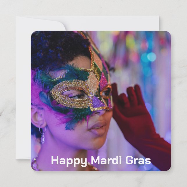 Cartão de Foto do Mardi Gras (Frente)