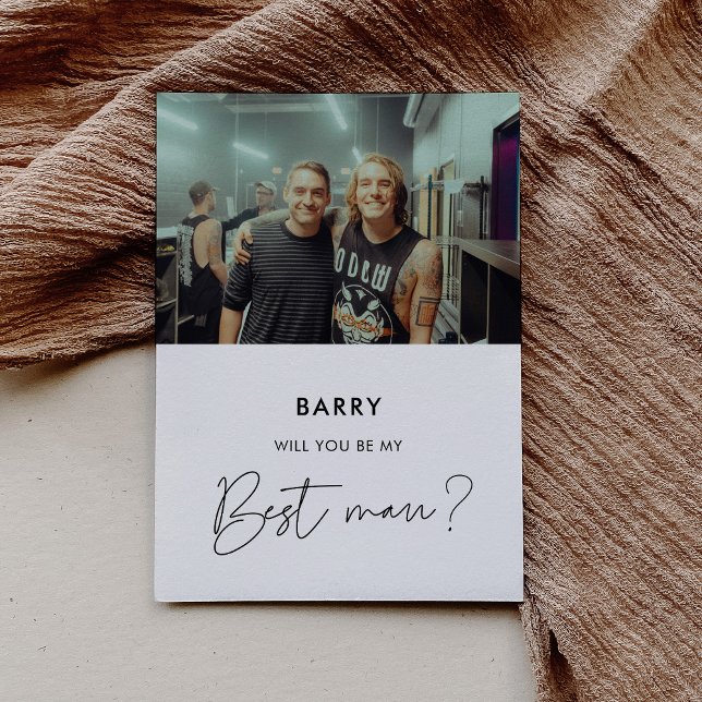 Cartão de foto do padrinho minimalista (Criador carregado)