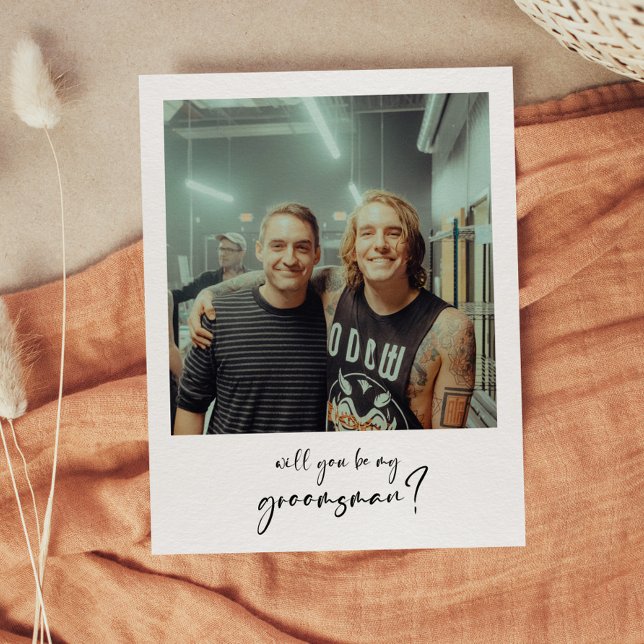 Cartão de foto do padrinho para o casamento modern (Criador carregado)