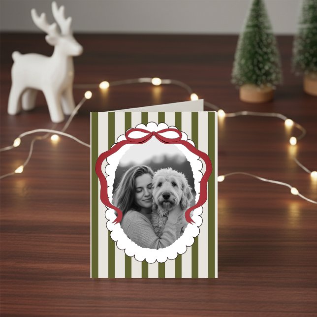 Cartão de Foto Dobrada de Natal Pet do Arco Whimsi (Send holiday greetings with a personalized touch! )