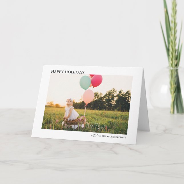 Cartão de Foto Dobrada de Solteiro de Natal minima (Frente)