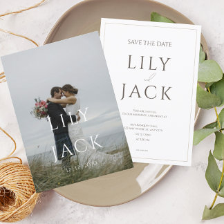 Cartão de Foto Elegante com Tipografia Moderna