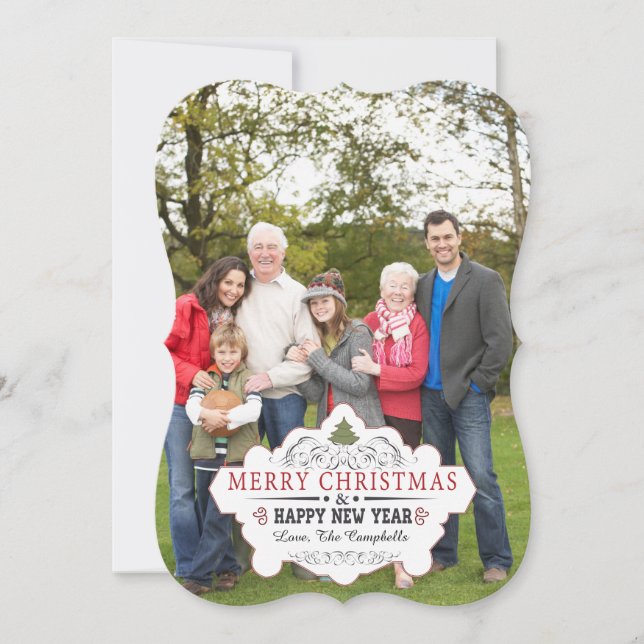 Cartão de Foto em Forma Curva Antiga (Frente)