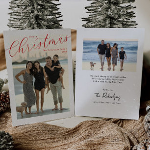 Cartão de foto moderno com texto simples de Natal