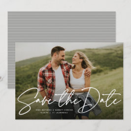 Cartão de foto moderno e trendy para salvar a data