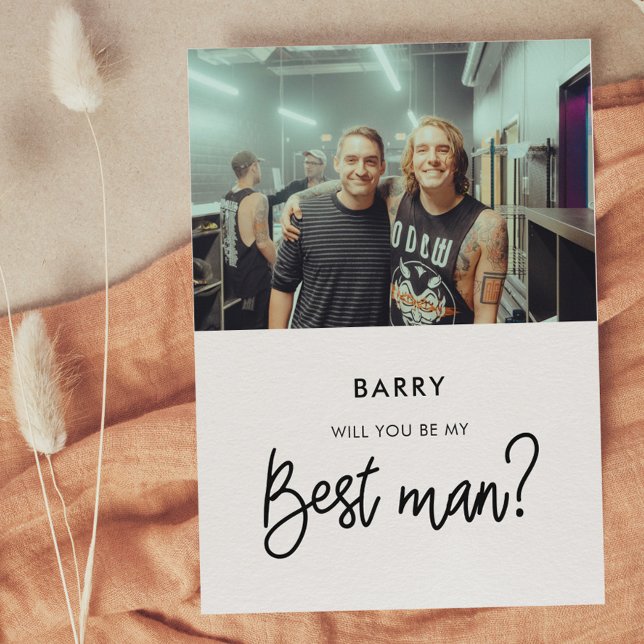 Cartão de foto moderno 'Serás meu padrinho?' (Criador carregado)