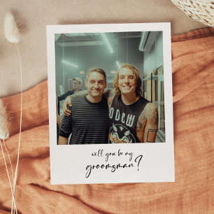 Cartão de foto moderno 'Você será meu padrinho?'