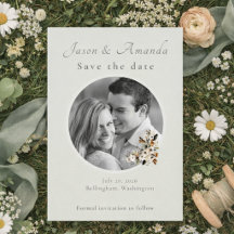 Cartão de Foto para Salvar a Data do Casamento em