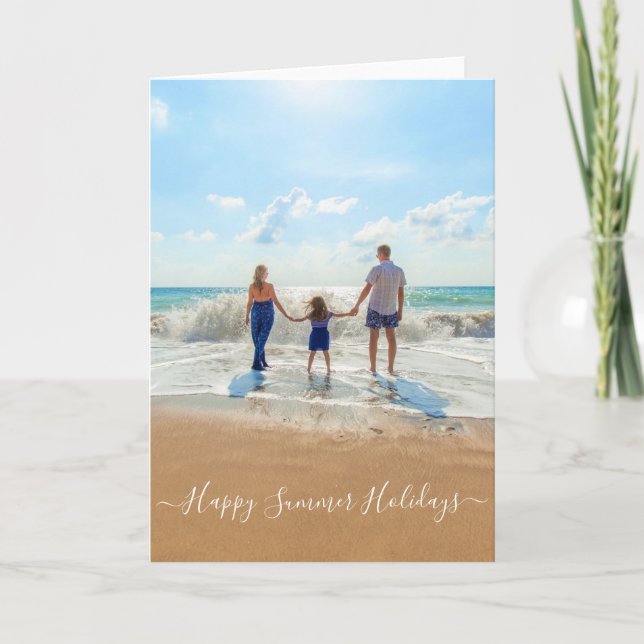Cartão de Foto Personalizado com Texto Feliz Féria (Frente)