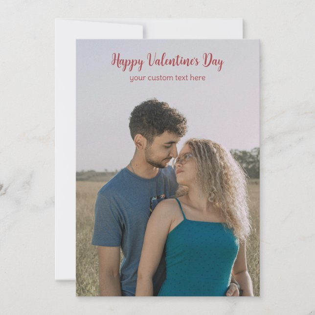 Cartão de Foto Personalizado de Dia dos Namorados  (Frente)