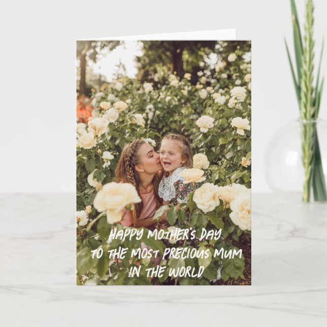 Cartão de Foto Personalizado do Dia das Mães (Frente)