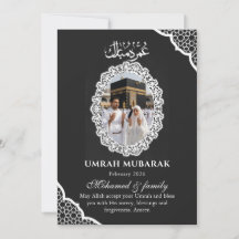 Cartão de Foto Personalizado Umrah Mubarak com Ren