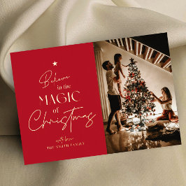 Cartão de Foto Vermelho para Caligrafia Feliz de N