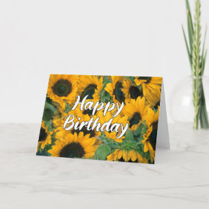 Cartão de Fotografia de Girassol Feliz Aniversário