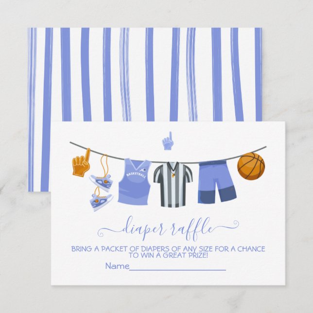 Cartão de Fralda Raffle com linha de clothline de  (Frente/Verso)
