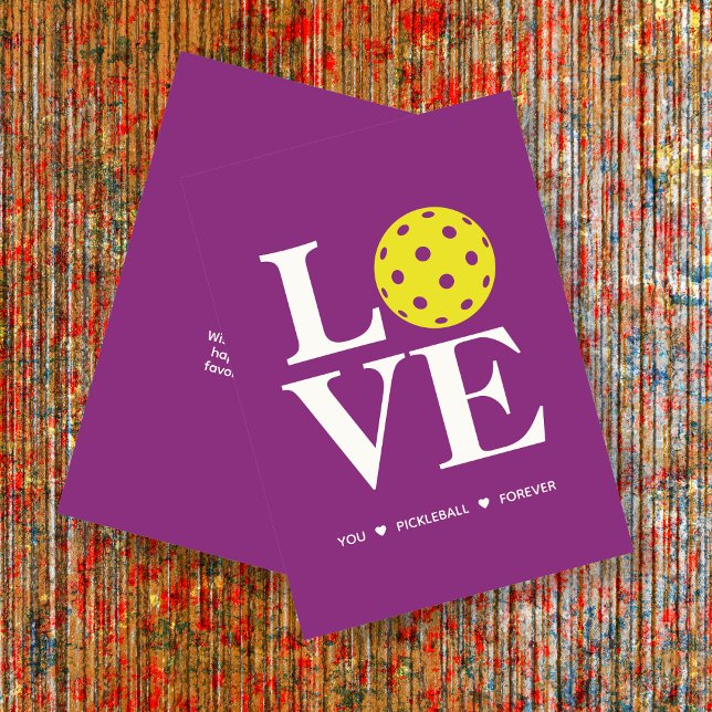 Cartão de framboesa "Amo-Te, Pickleball, Para Semp (Criador carregado)